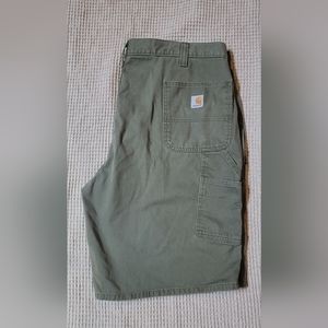 Mens Carhartt Carpenter Cargo Shorts 44 Olive Green 22"W x 22"L x 9"I